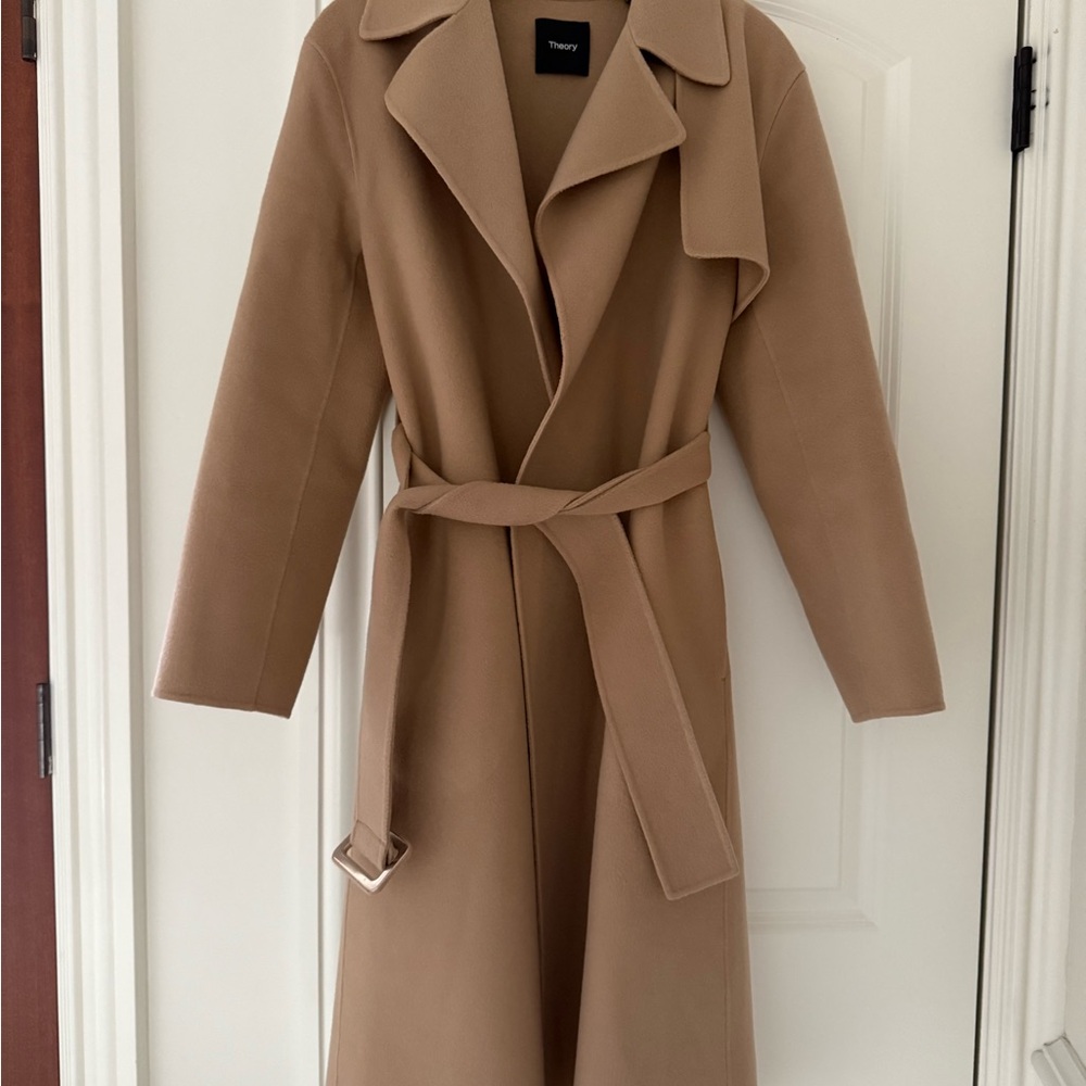 Theory Women's Camel Belted Trench Coat